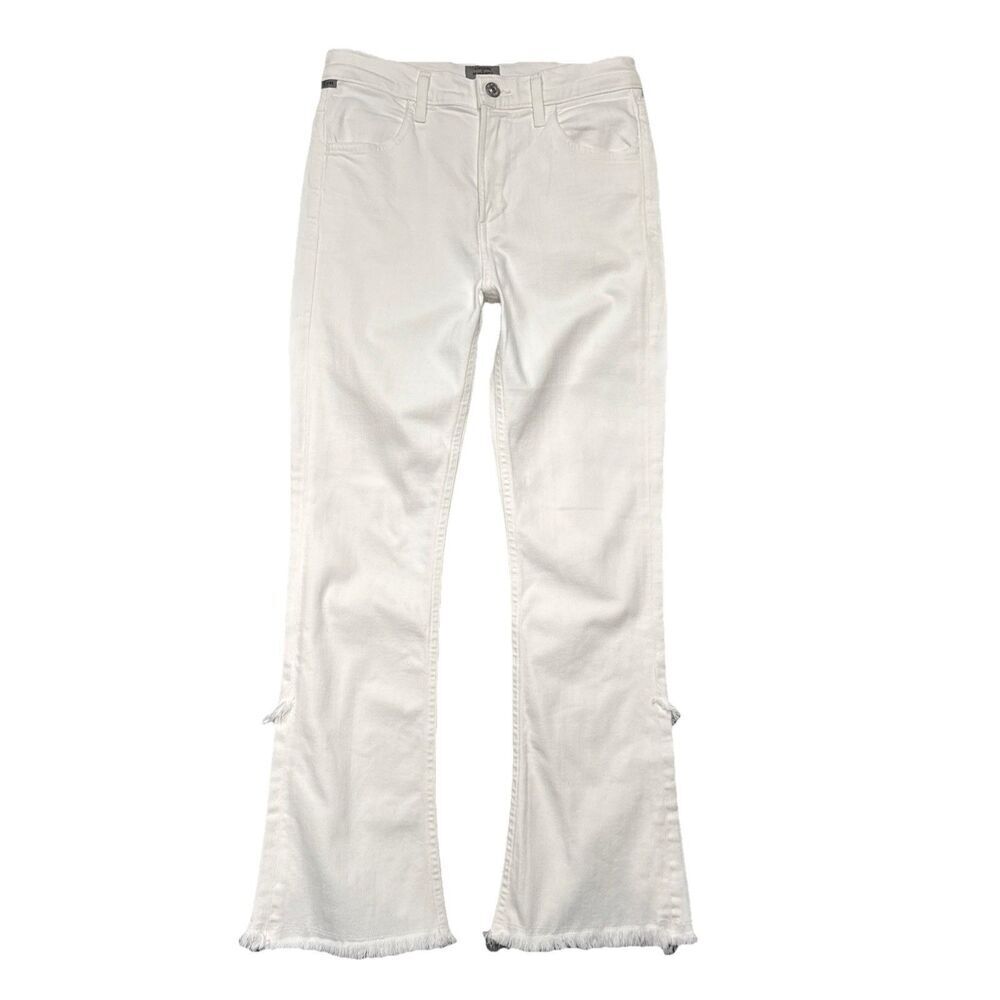 Citizens of Humanity Drew Fray High Rise Crop Flare Jeans 25 27x25.5 White Women